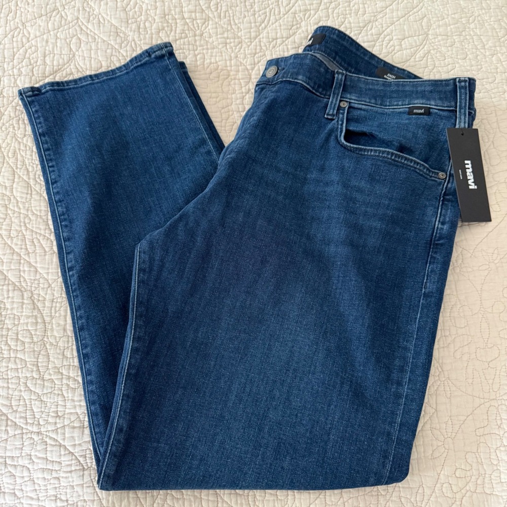 Mavi Zach Straight Leg Jeans Mens 40x30 Dark Wash Stretch Denim NWT Made Turkey